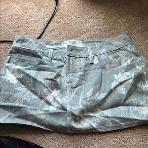 Hollister Green Camouflage Mini Skirt
